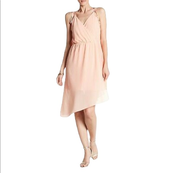 Haute Hippie Magnolia Pink chiffon asymmetrical dress New With Tags